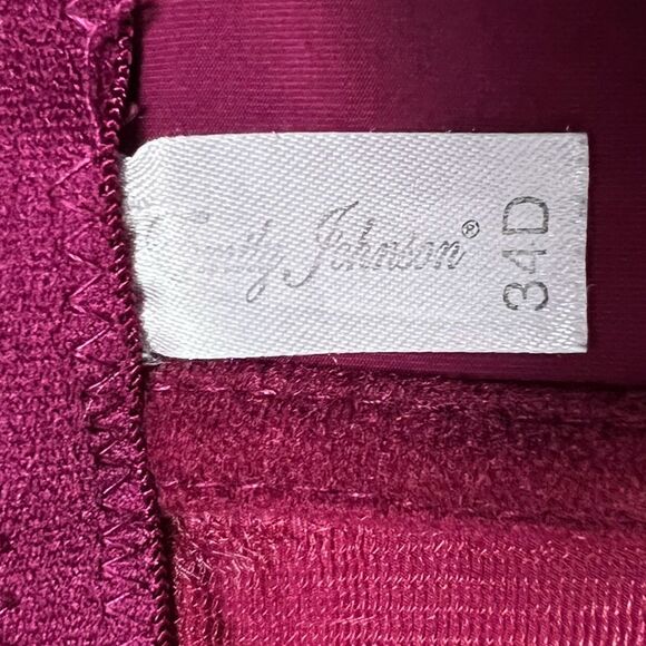 Emily Johnson Wine Colored Bra 34 D Lace Underwire Padded Cup - Picture 6 of 10